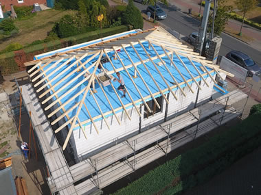 Bau eines Dachstuhls